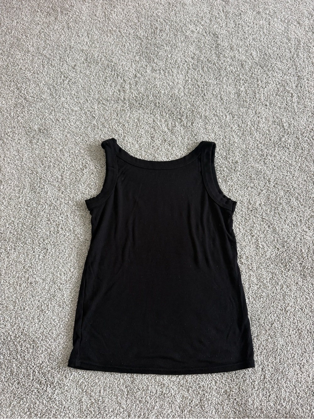 Black Ribbed Tank Top - Women